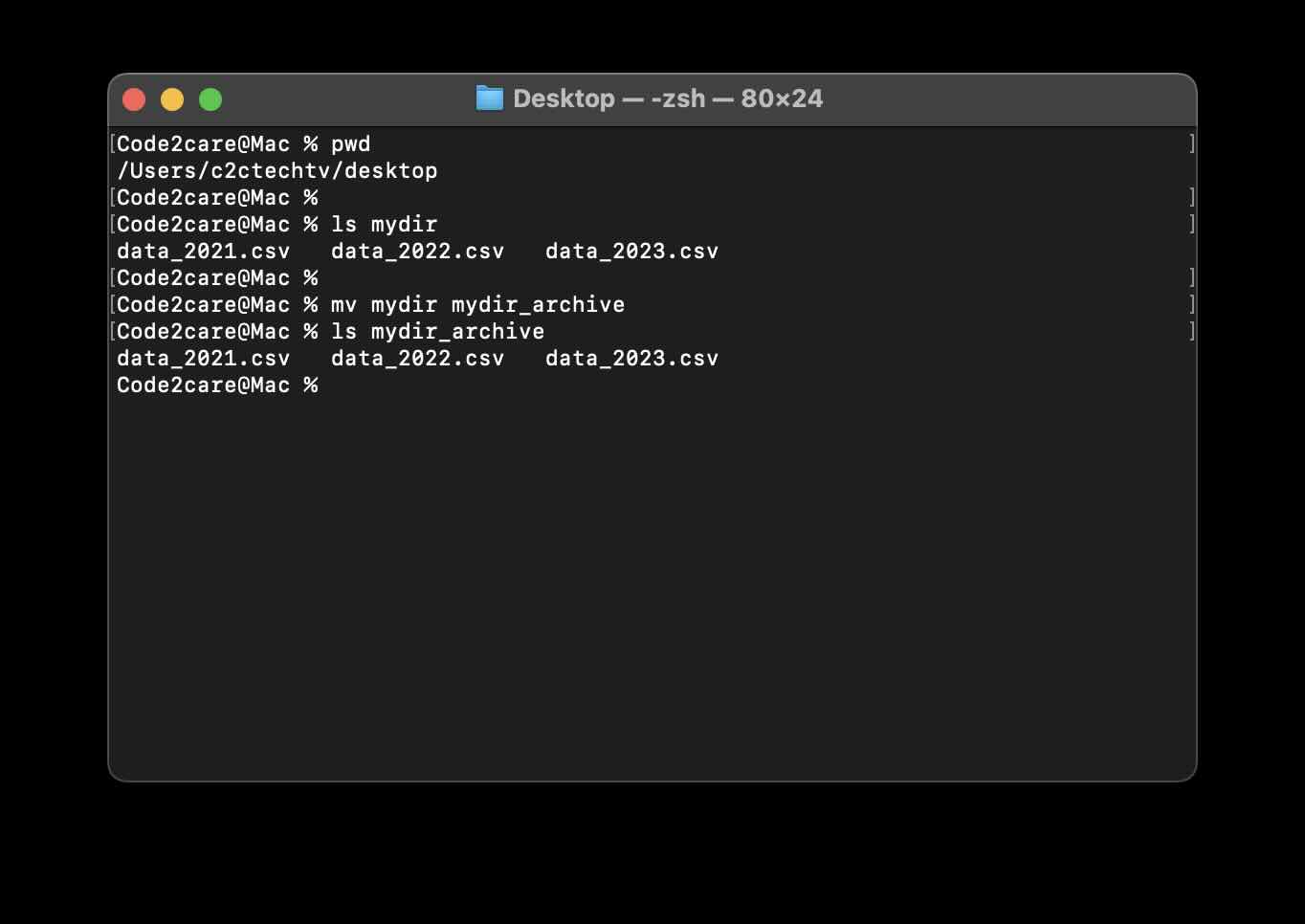 How to rename a directory using Command Line Terminal